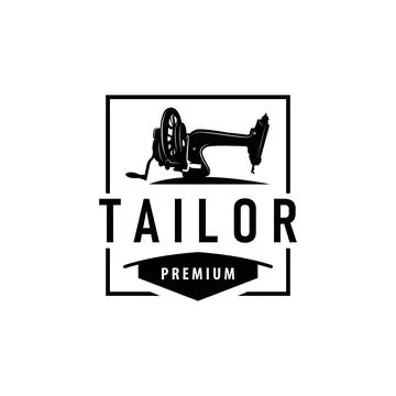 Tailor Logo, Needle and Thread Vector, Retro Vintage Simple Minimalist Old .. イラスト素材