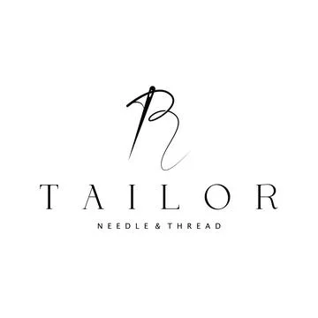 Tailor Logo, Needle and Thread Vector, Retro Vintage Simple Minimalist Old .. Stock Illustration