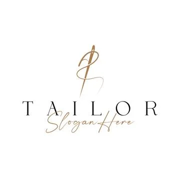 Tailor Logo, Needle and Thread Vector, Retro Vintage Simple Minimalist Old .. Stock Illustration