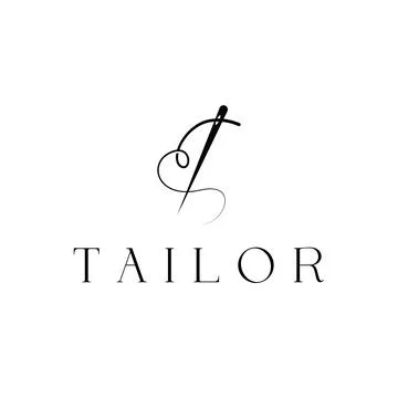 Tailor Logo, Needle and Thread Vector, Retro Vintage Simple Minimalist Old .. Illustrazione stock