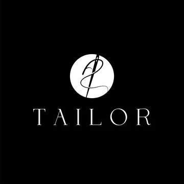 Tailor Logo, Needle and Thread Vector, Retro Vintage Simple Minimalist Old .. Stock Illustration