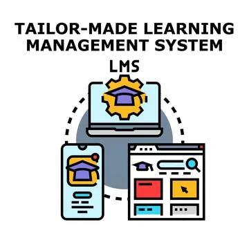 Tailor made learning management system lms adapting to devices Ilustración de archivo