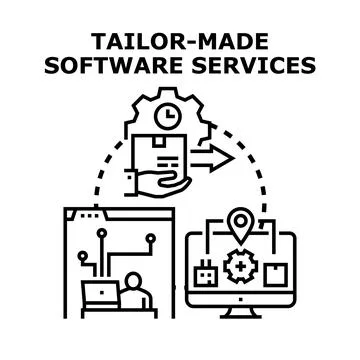 Tailor made software services development and delivery process Ilustración de archivo