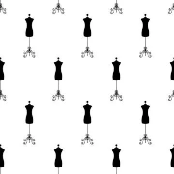 Tailor mannequin. Seamless pattern. Stock Illustration