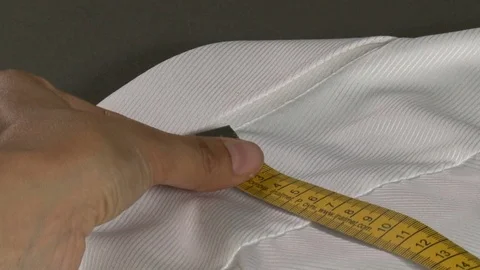Tailor Measuring Man Shirt Back Lenght Stock Footage 72131629