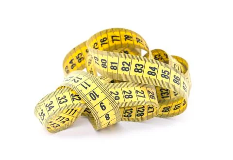 Tailor measuring tape with soft shadow Stock Photos