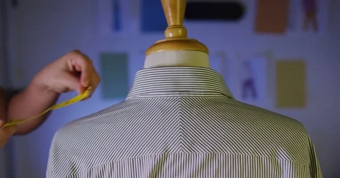 Tailor Measuring Width Of Shoulders 15 Stock Footage 84113876