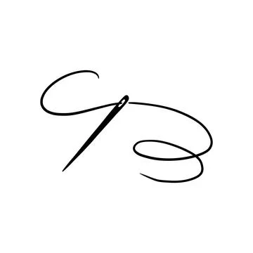 Tailor needle with thread. Needle illustration Stock Illustration