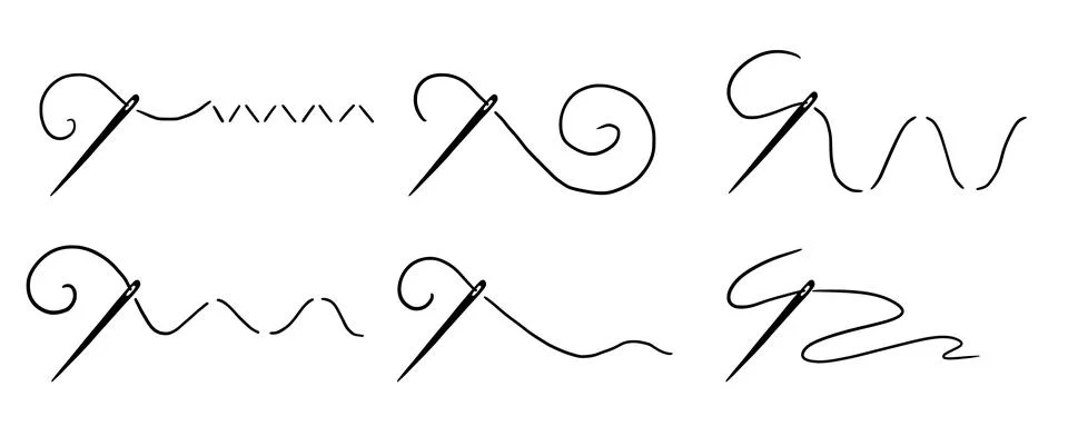 Tailor needle with thread. Needle illustration Stock Illustration