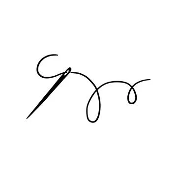 Tailor needle with thread. Needle illustration Stock Illustration