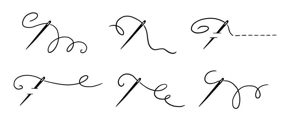 Tailor needle with thread. Needle illustration Stock Illustration