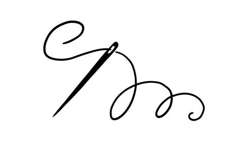 Tailor needle with thread. Needle illustration Stock Illustration