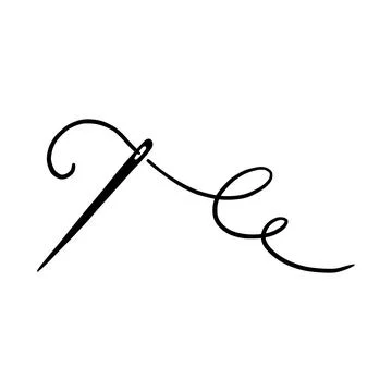 Tailor needle with thread. Needle illustration Stock Illustration