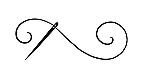 Tailor needle with thread. Needle illustration Stock Illustration