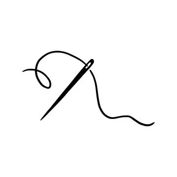 Tailor needle with thread. Needle illustration Stock Illustration