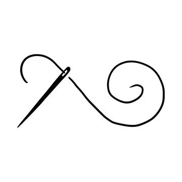Tailor needle with thread. Needle illustration Stock Illustration