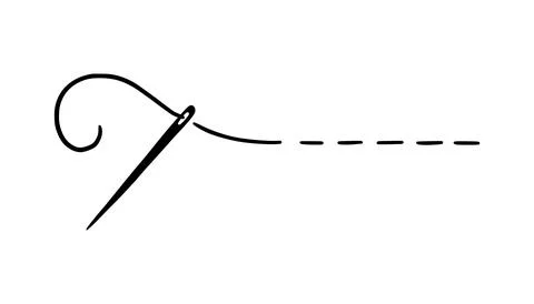 Tailor needle with thread. Needle illustration Stock Illustration