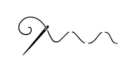 Tailor needle with thread. Needle illustration Stock Illustration