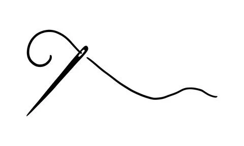 Tailor needle with thread. Needle illustration Illustrazione stock