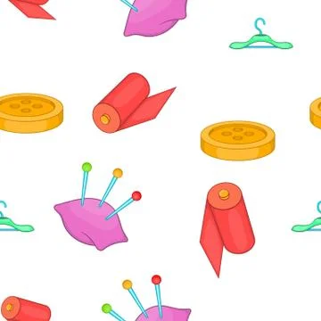 Tailor needlework accessories pattern Stock Illustration