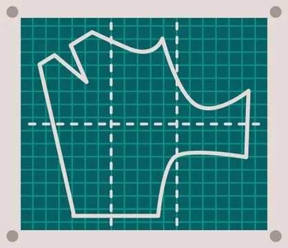 Tailor pattern at green background with dotted line, pattern of new fashionable イラスト素材