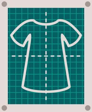 Tailor pattern at green background with dotted line, pattern of new fashionable イラスト素材