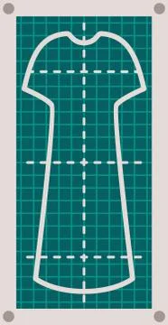 Tailor pattern at green background with dotted line, pattern of new fashionable イラスト素材