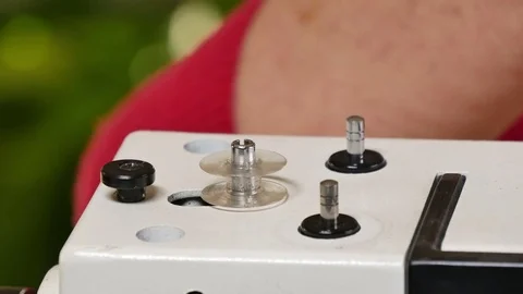 Tailor Preparing Sewing Machine Video stock 80557872