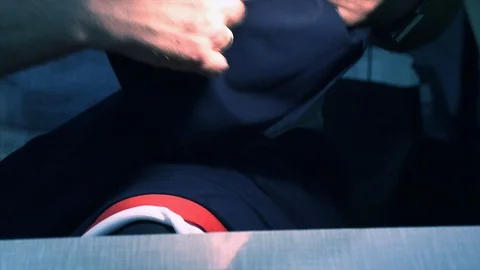 The tailor rips clothes with his hands Stock Footage 94309359