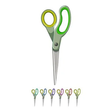 Tailor scissor cut cartoon vector graphic Stock Illustration