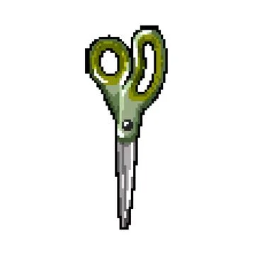 Tailor scissor cut pixel art vector illustration Stock Illustration