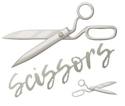 Tailor scissors vector icon isolated on white background, sewing tool steel Stock Illustration