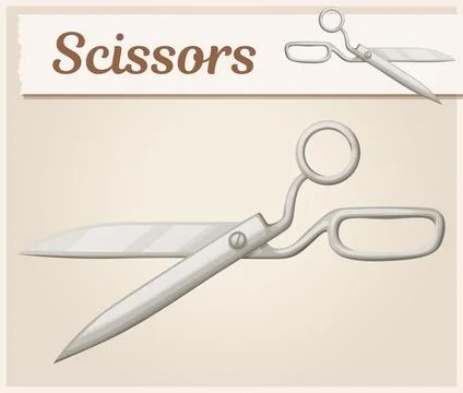 Tailor scissors vector icon, sewing tool cartoon illustration Stock Illustration