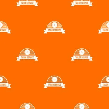 Tailor service pattern vector orange Stock Illustration