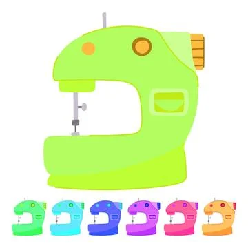 Tailor sew machine vector cartoon graphic Illustrazione stock