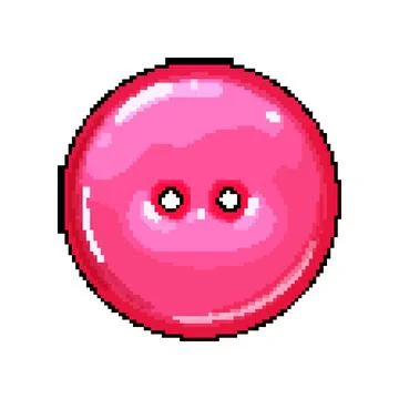 Tailor sewing button pixel art vector illustration Stock Illustration
