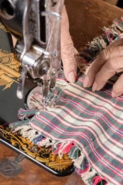 Tailor is sewing Stock Photos