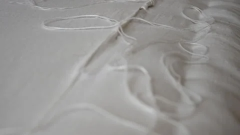 Tailor sews blanket Stock Footage 110725414