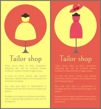 Tailor Shop Framed Banners, Vector Illustration Stock-Illustration
