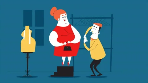 Tailor Taking Measurements Customer Stock Footage 232810430