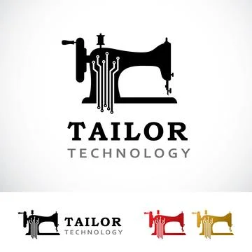 Tailor Technology Logo Design Template Stock Illustration