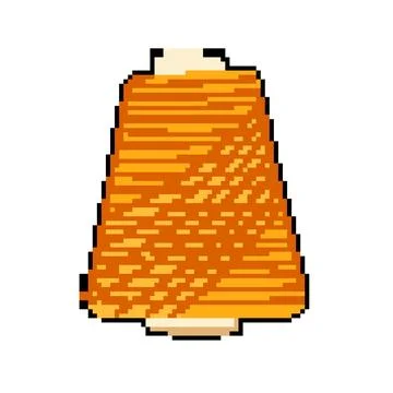 Tailor thread spool pixel art vector illustration Illustrazione stock