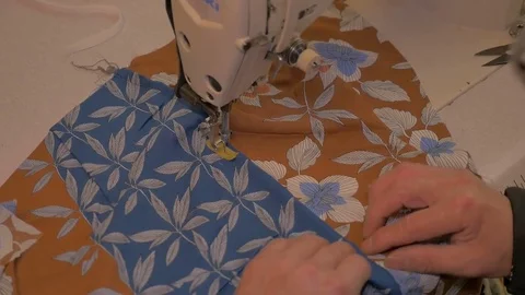 Tailor uses the sewing machine Stock Footage 85048187