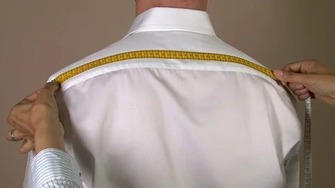 Tailor Width of Shoulders Body Measuring Stock-Footage 72130763