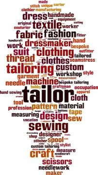 Tailor word cloud Stock Illustration