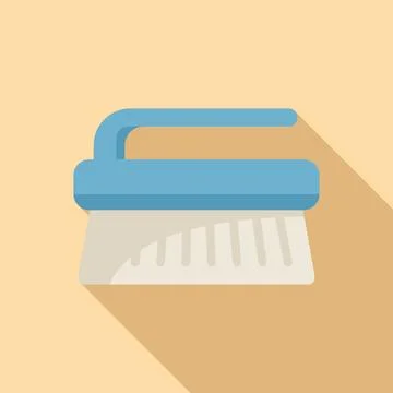 Tailor work brush icon flat vector. Machine equipment Stock Illustration