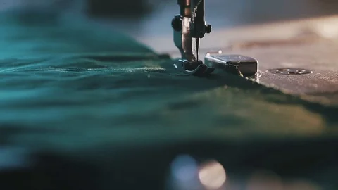 Tailor at Work on Sewing Machine Stock-Footage 86450350