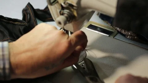 The tailor work. Sewing process.  Stock Footage 75446556