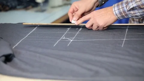 The tailor work. Sewing process.  Stock Footage 75447218