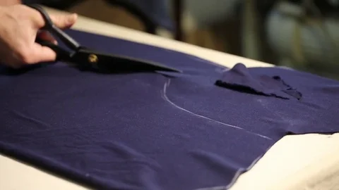 The tailor work. Sewing process.  Stock-Footage 75448208